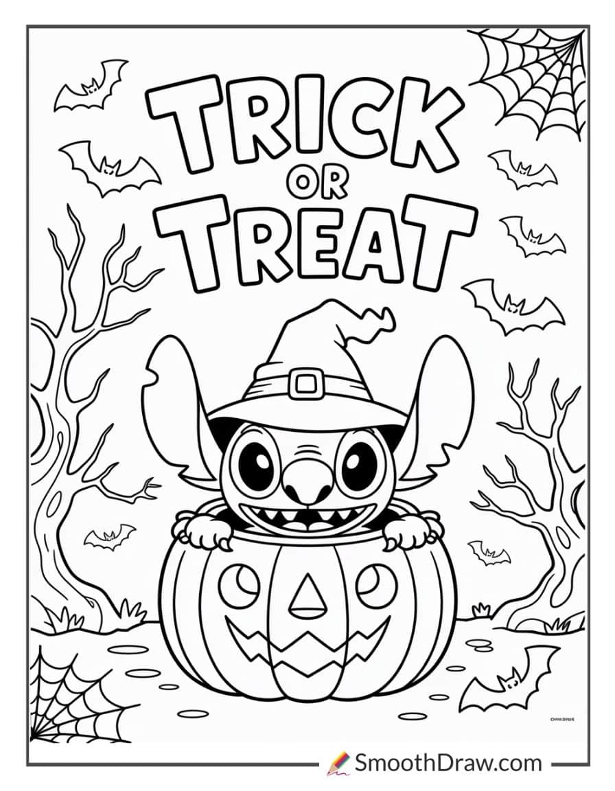 Halloween Stitch coloring sheet