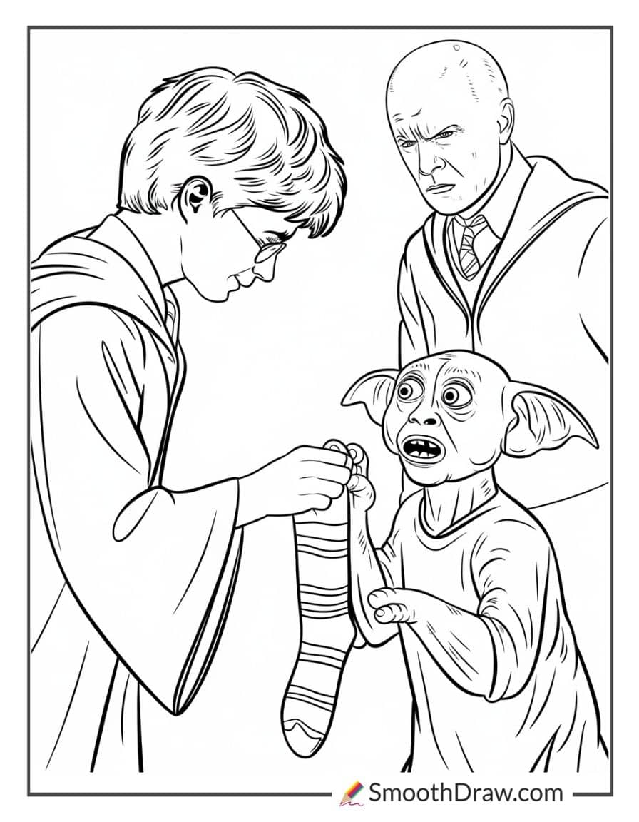Harry Potter freeing Dobby
