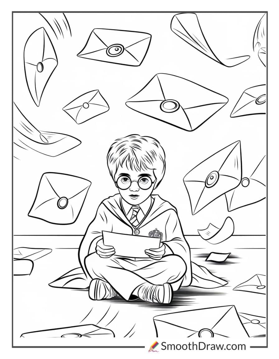 Harry Potter receiving his Hogwarts letter