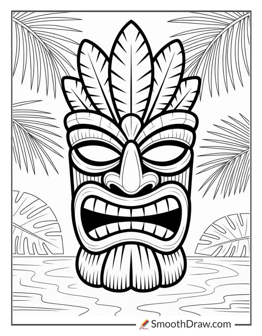 Hawaiian tiki mask design