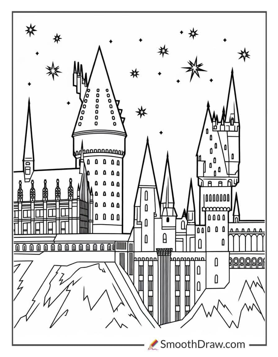 Hogwarts castle coloring sheet