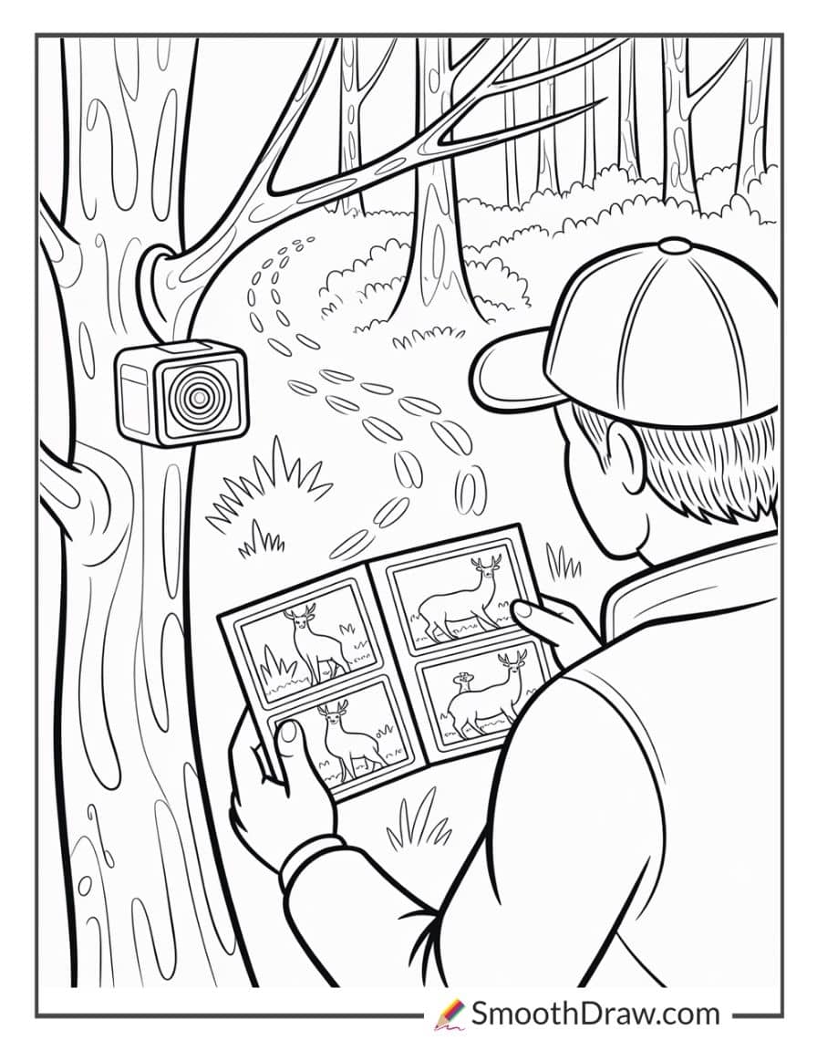 Hunter Following Trail Camera Photos
