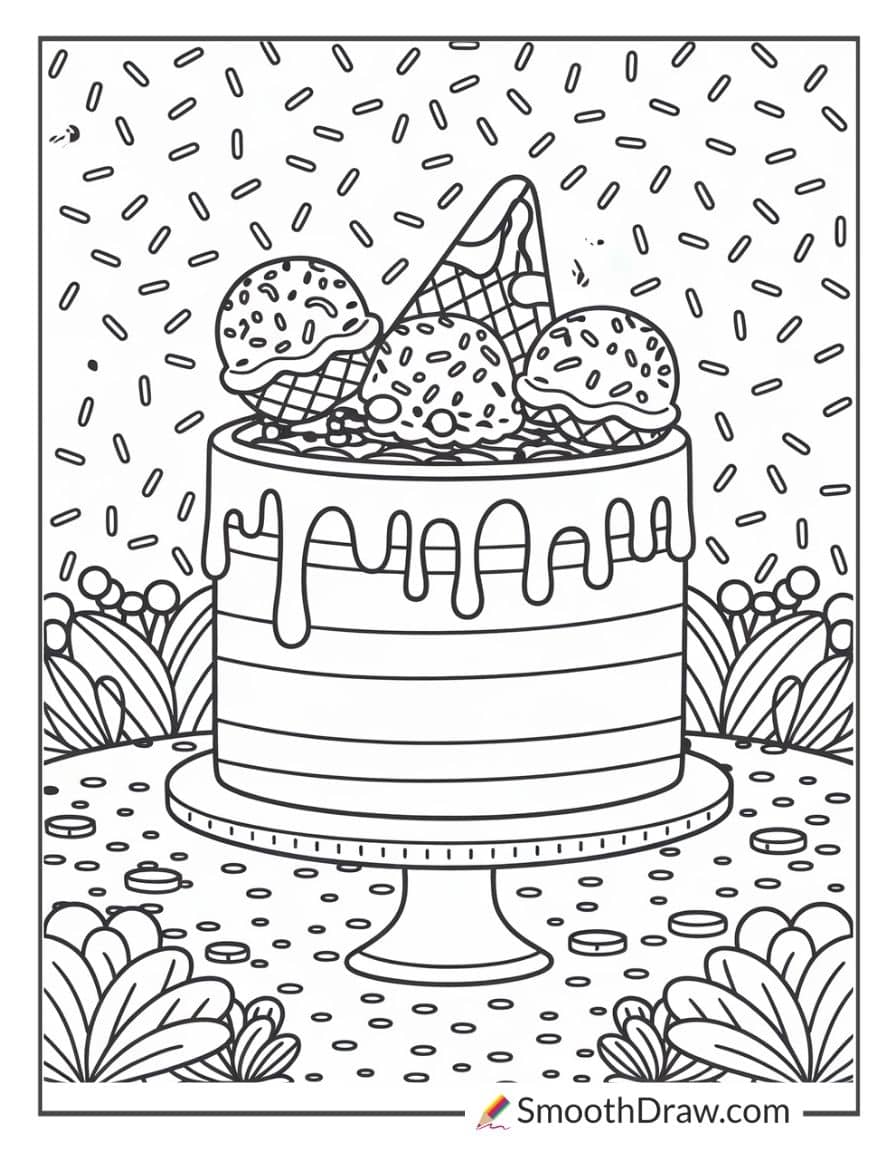 Ice cream cake with sprinkles