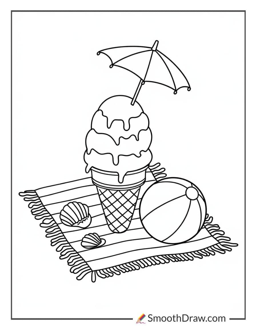 Ice cream cone at the beach
