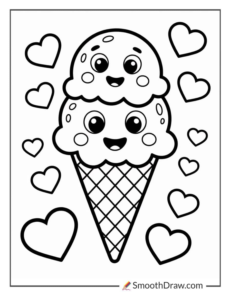 Ice cream cone coloring page