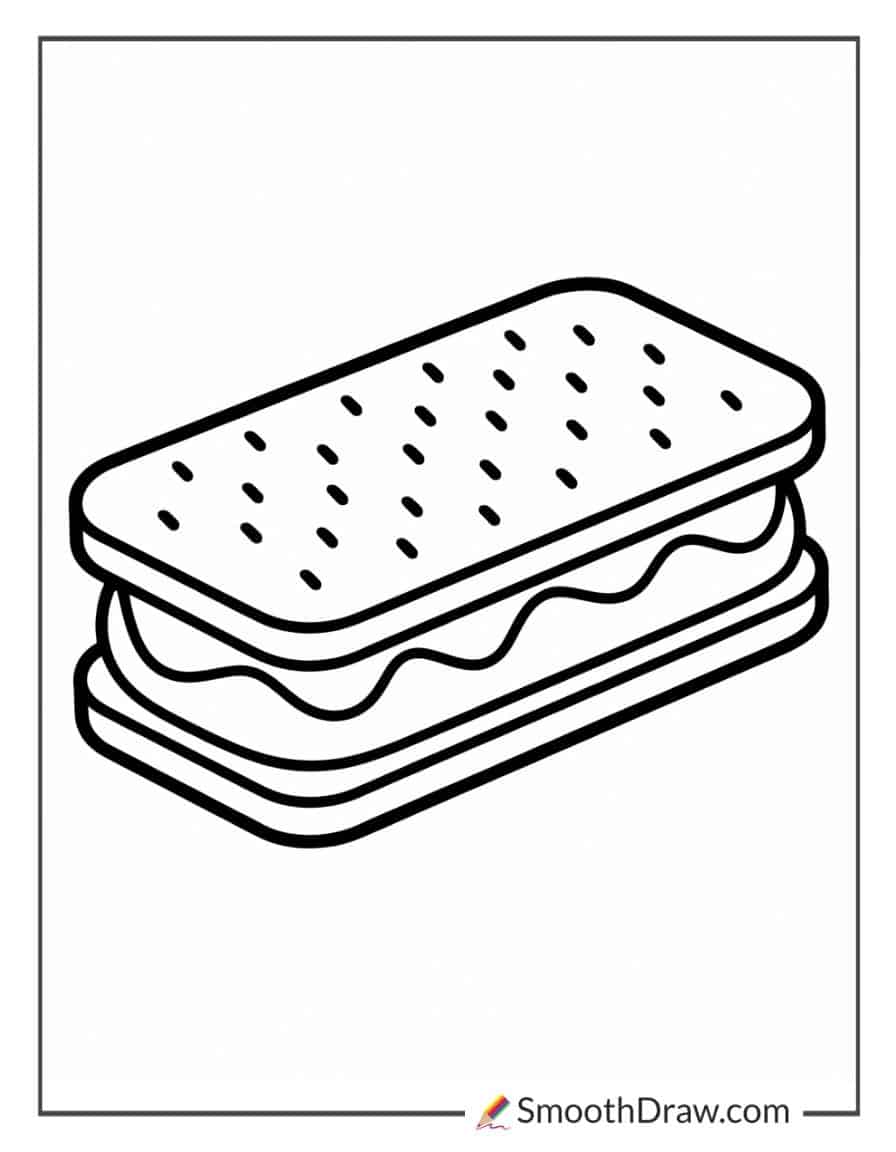 Ice cream sandwich for coloring