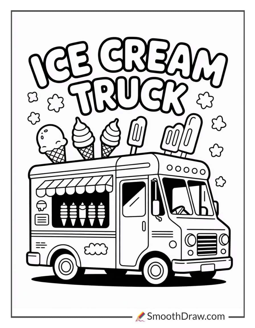Ice cream truck coloring page