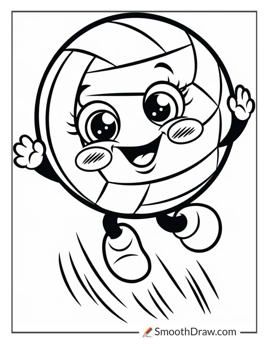 Kawaii volleyball character