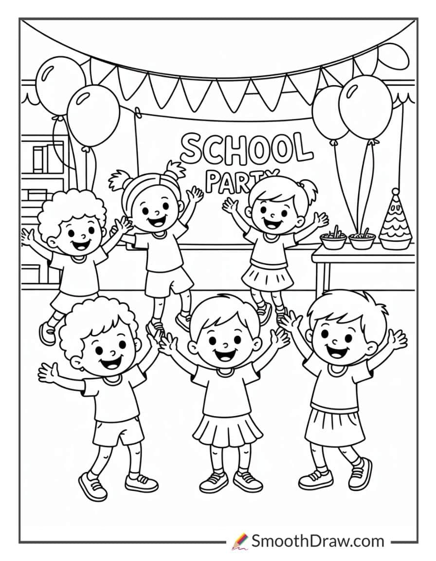 Kids Dancing At School Party