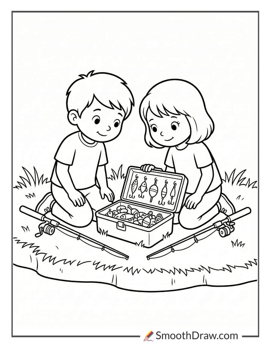 Kids Exploring Tackle Box Together