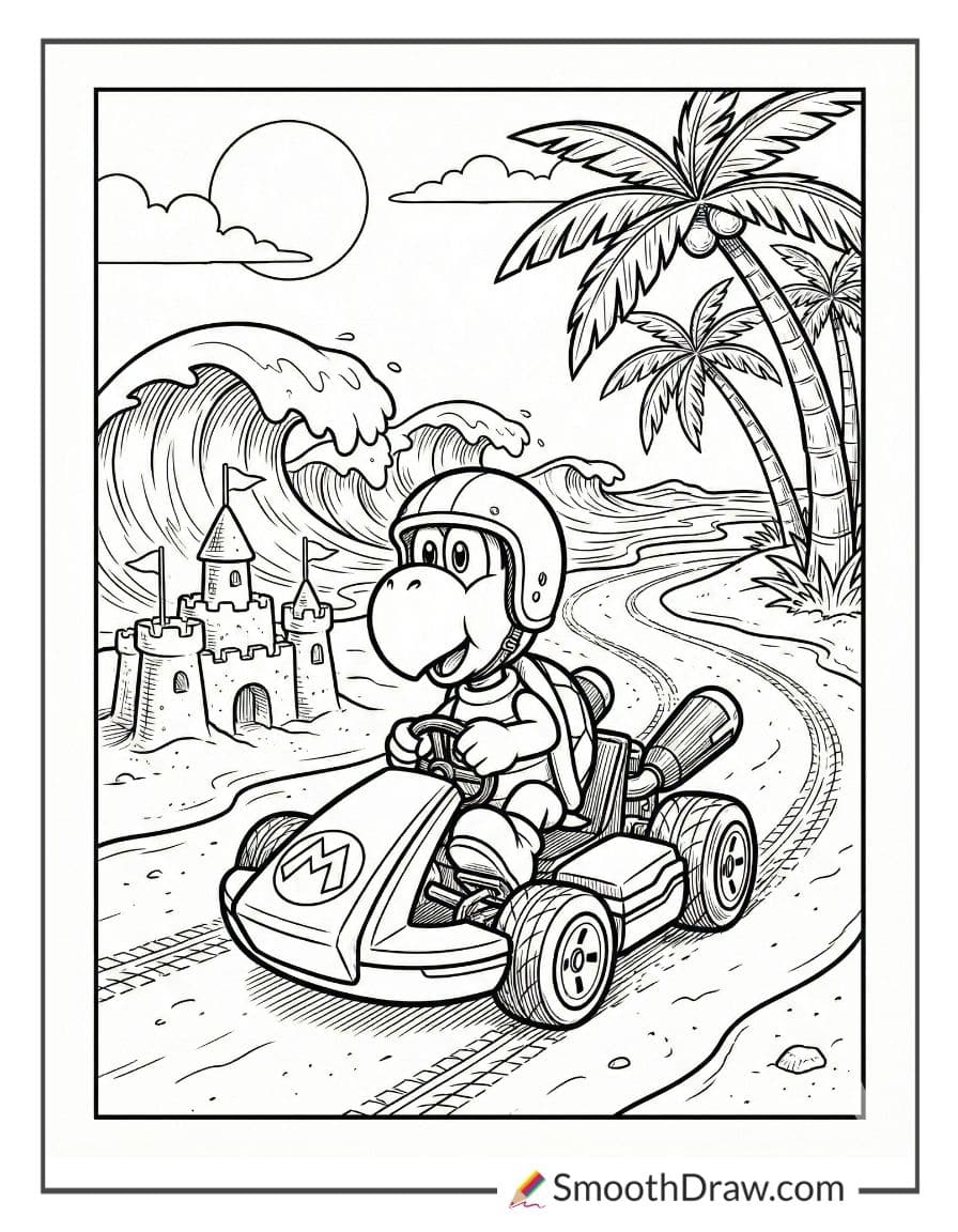 Koopa Troopa on sandy beach