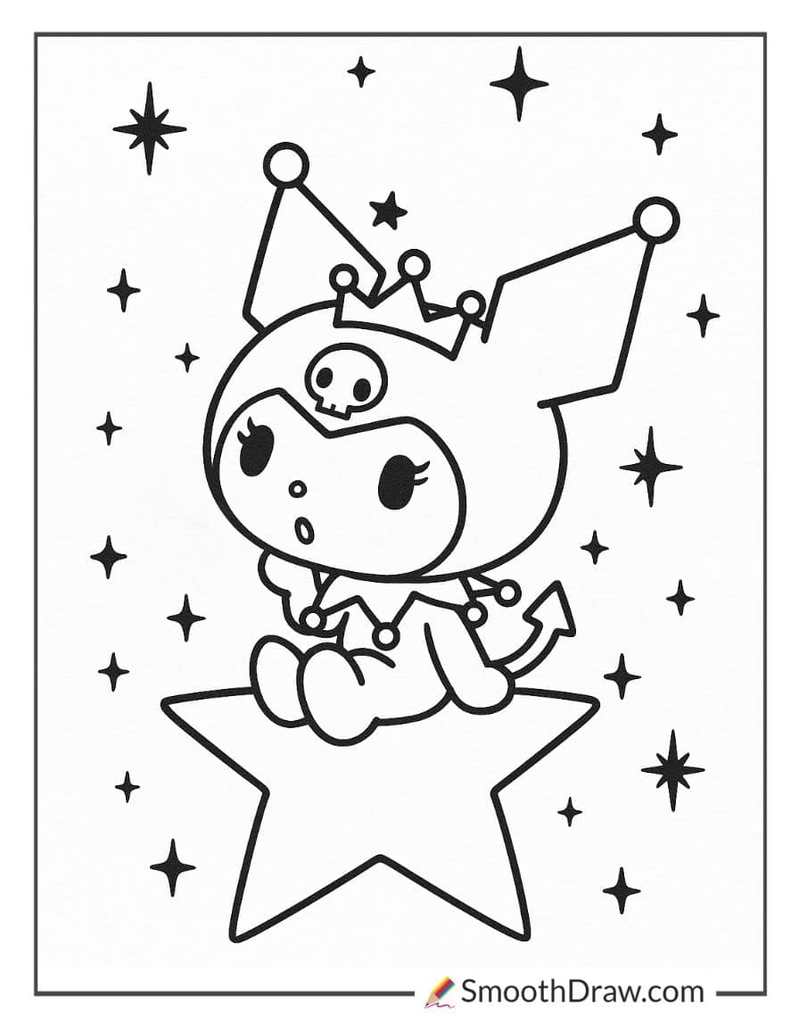 Kuromi Sitting on a Star
