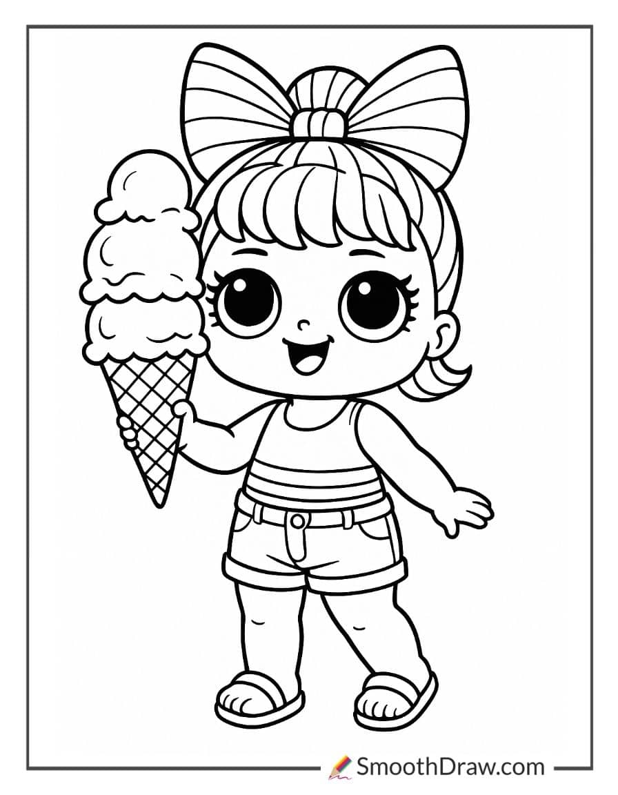 LOL ice cream coloring page