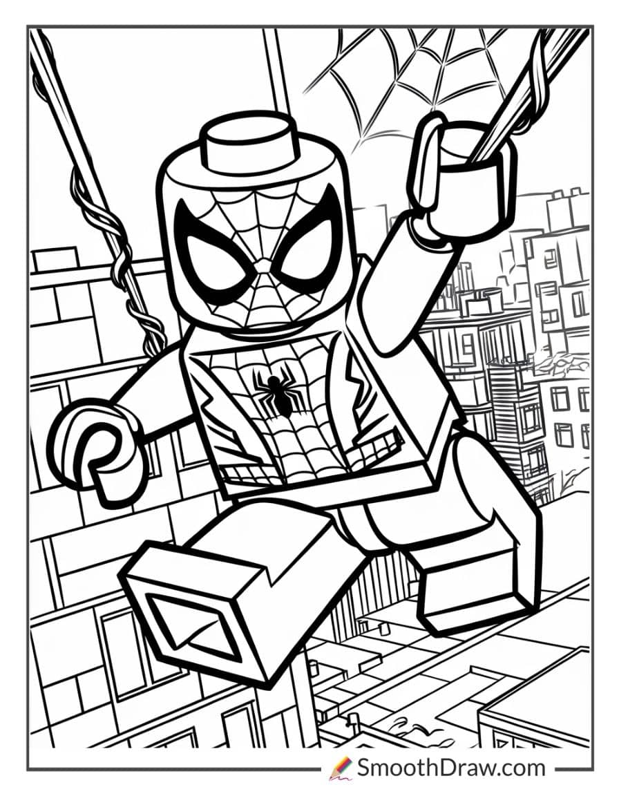 Lego Spiderman coloring page