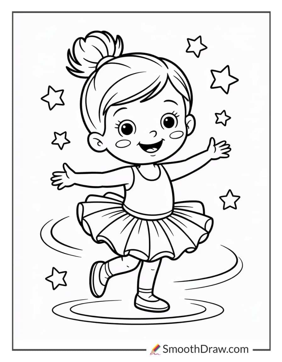 Little Girl In Tutu Twirling