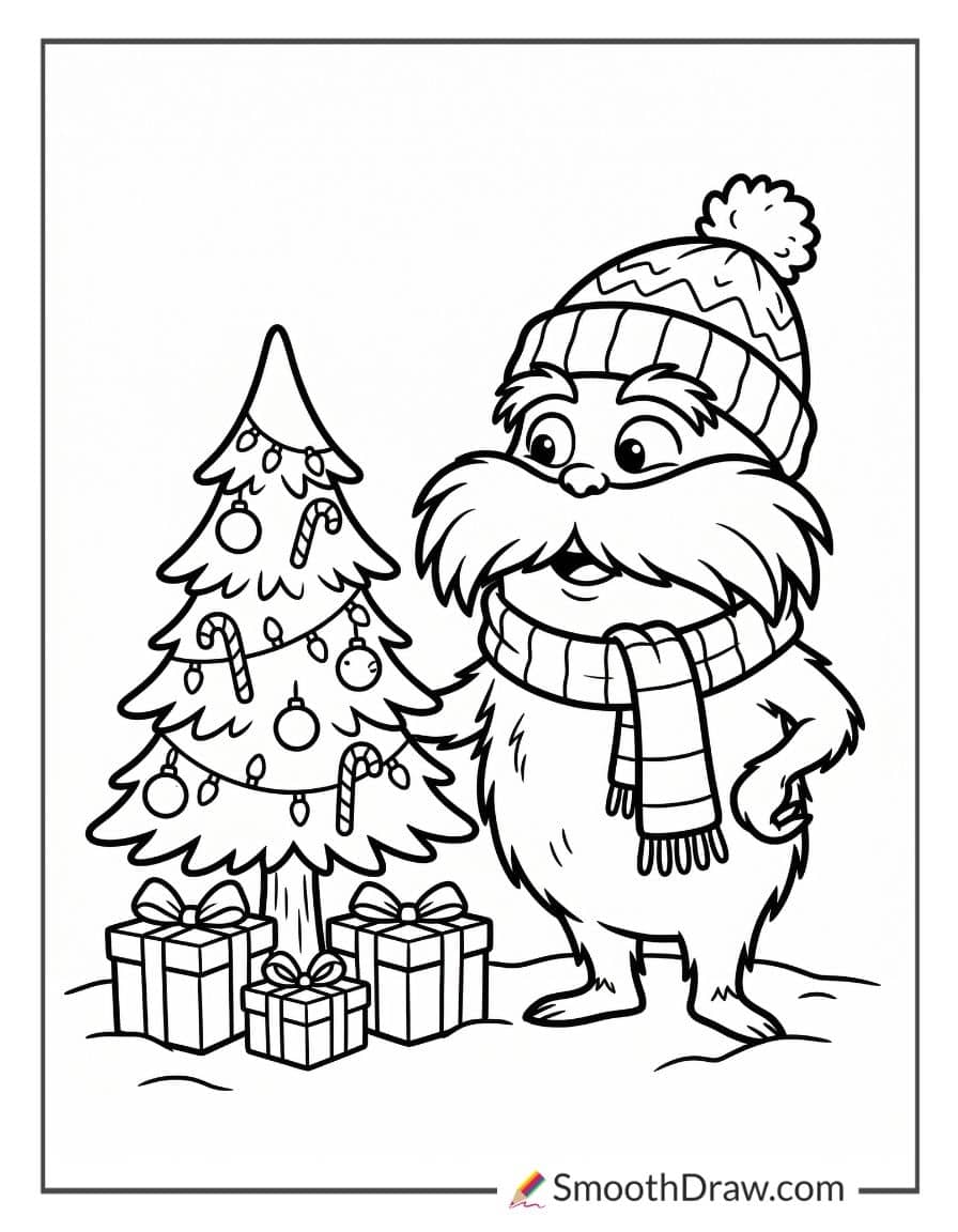 Lorax Christmas Coloring Page