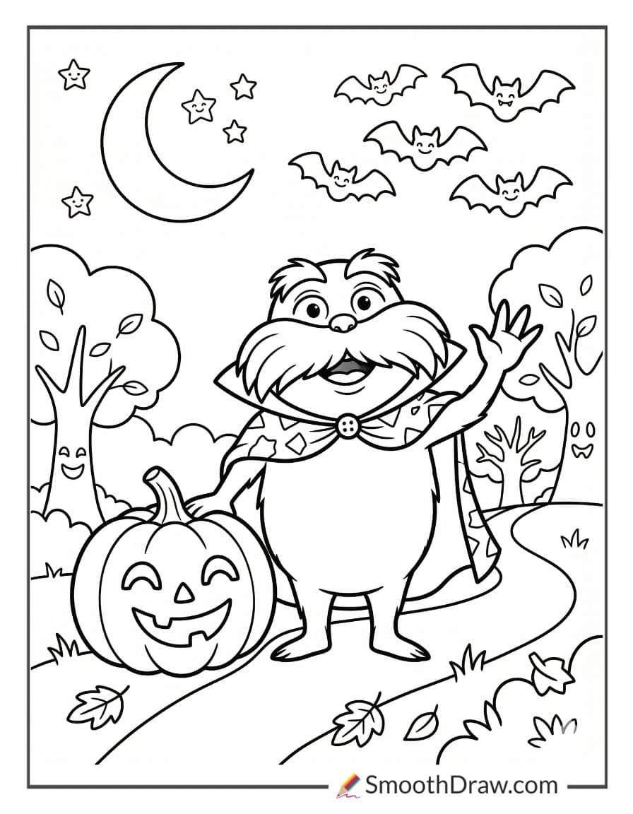 Lorax Halloween Night Coloring Sheet