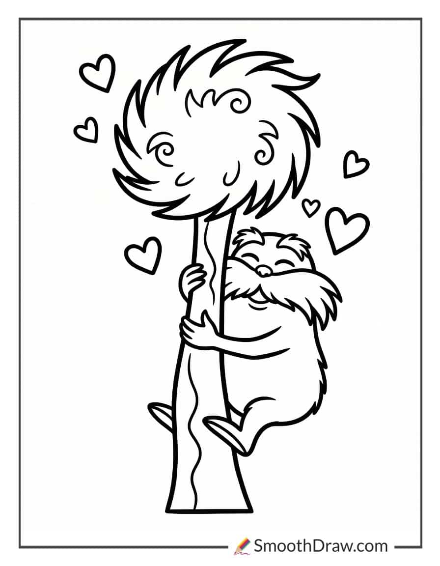 Lorax Hugging A Truffula Tree
