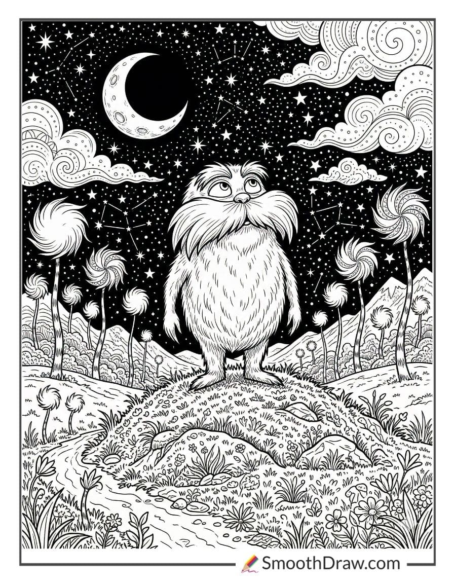 Lorax Under Starry Night Sky