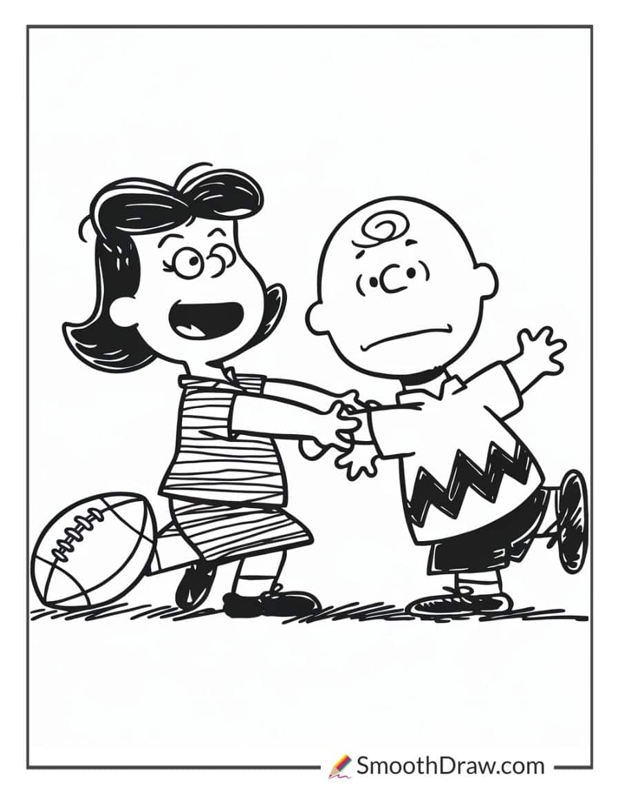 Lucy Pulling The Football From Charlie Brown
