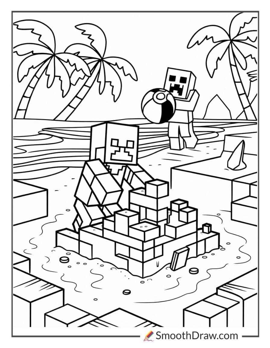 Minecraft at the beach