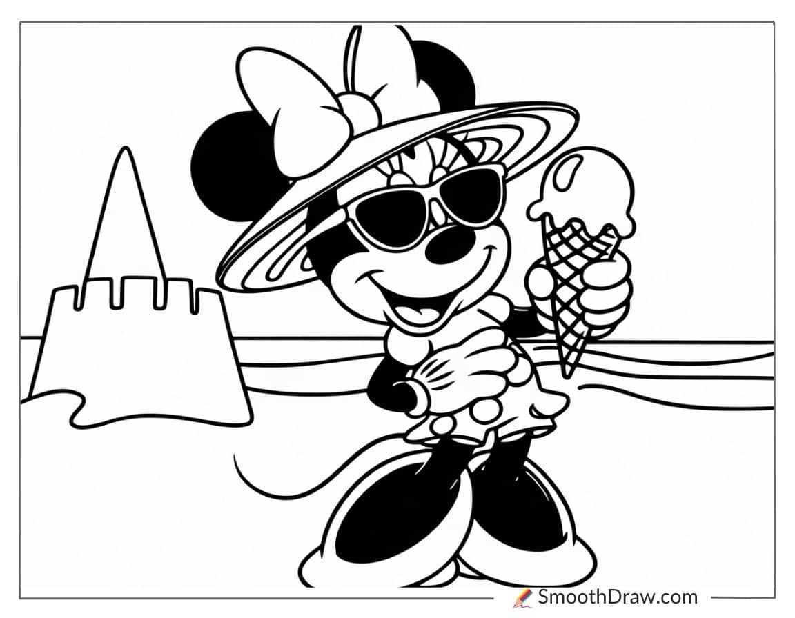 Minnie Mouse at beach