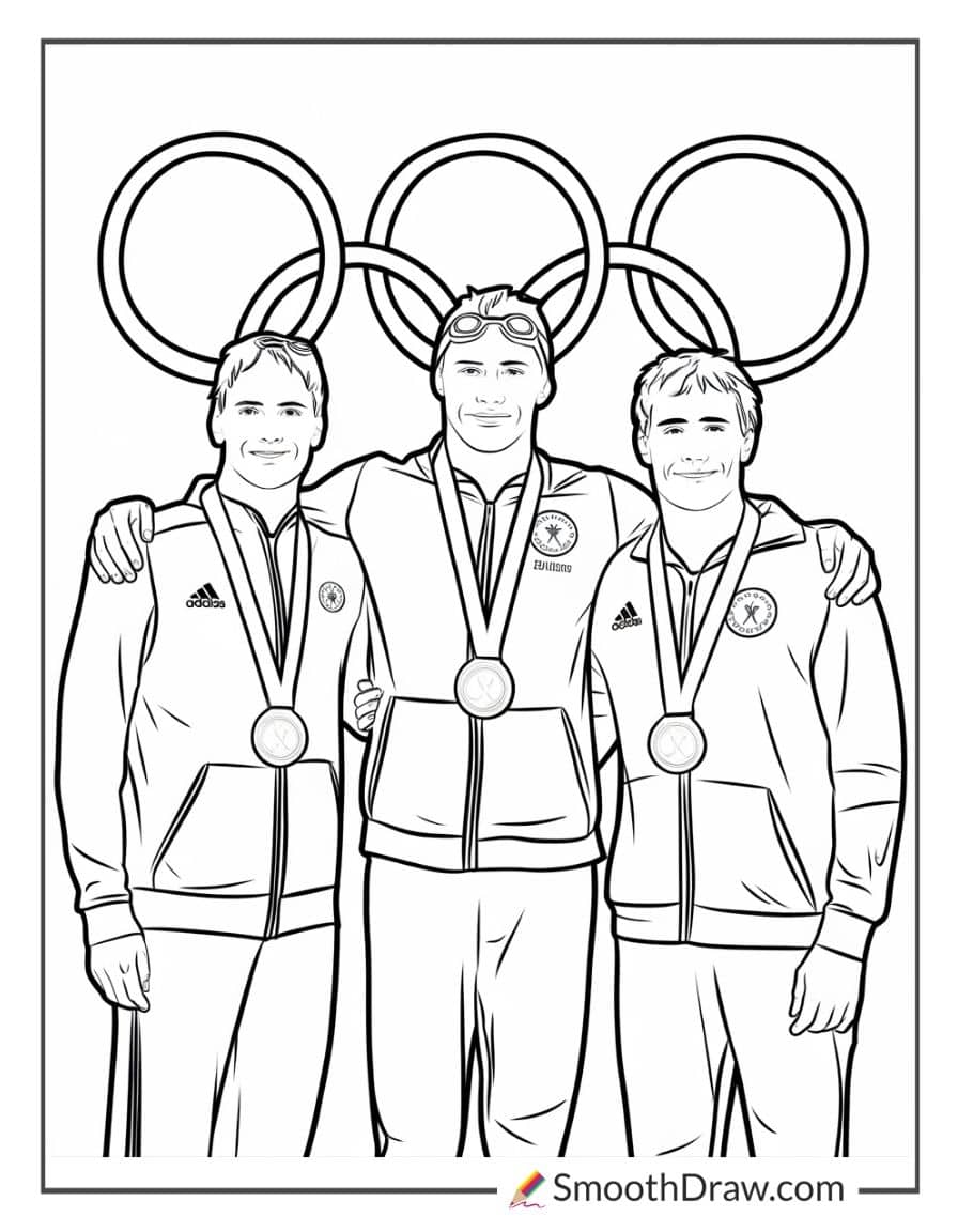 Olympic swimming medal ceremony