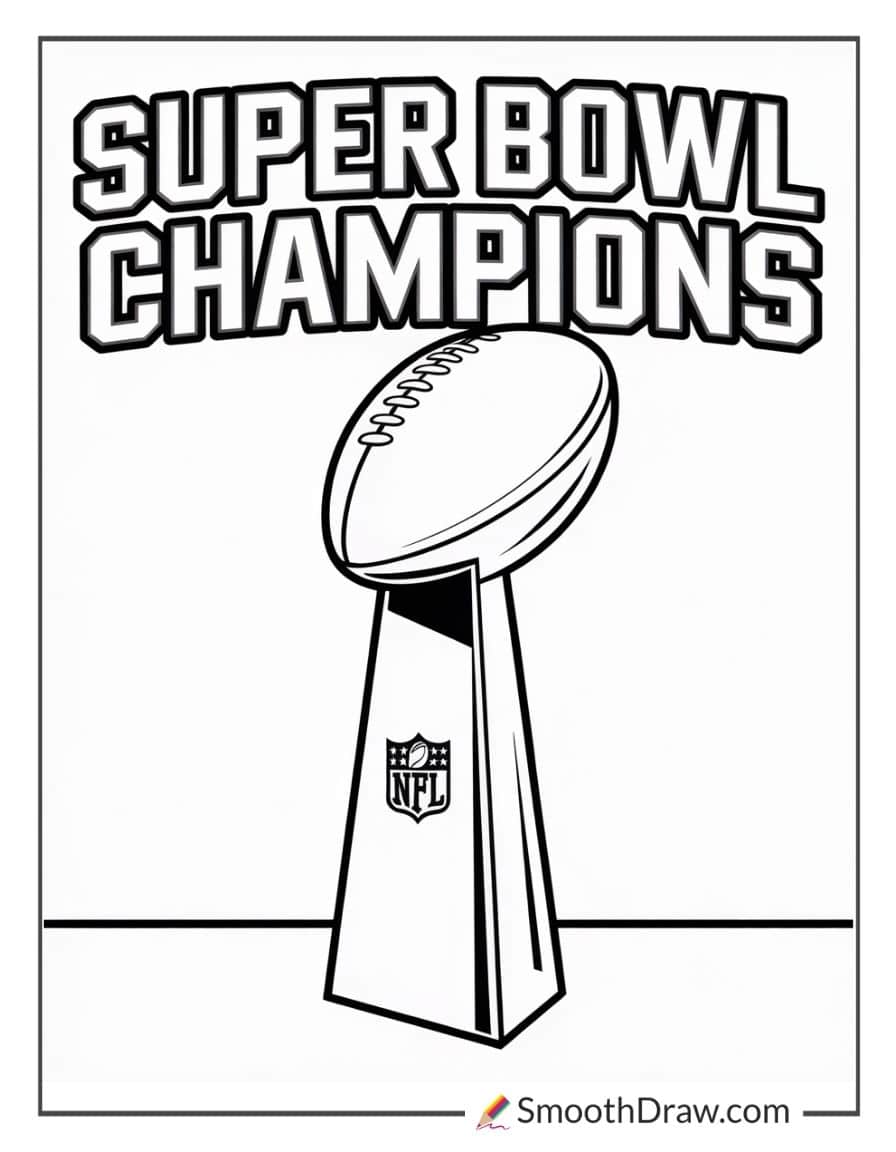 Philadelphia Eagles Super Bowl trophy coloring page