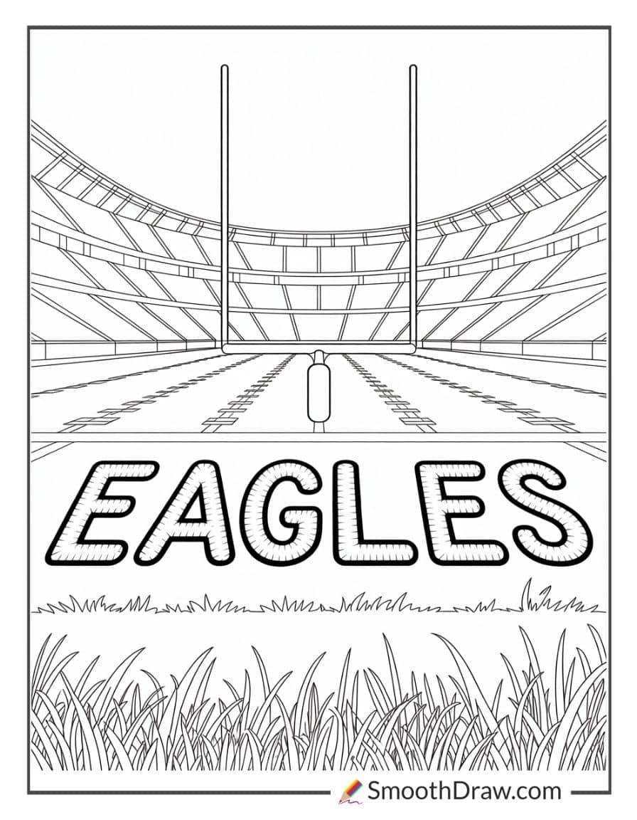 Philadelphia Eagles end zone view
