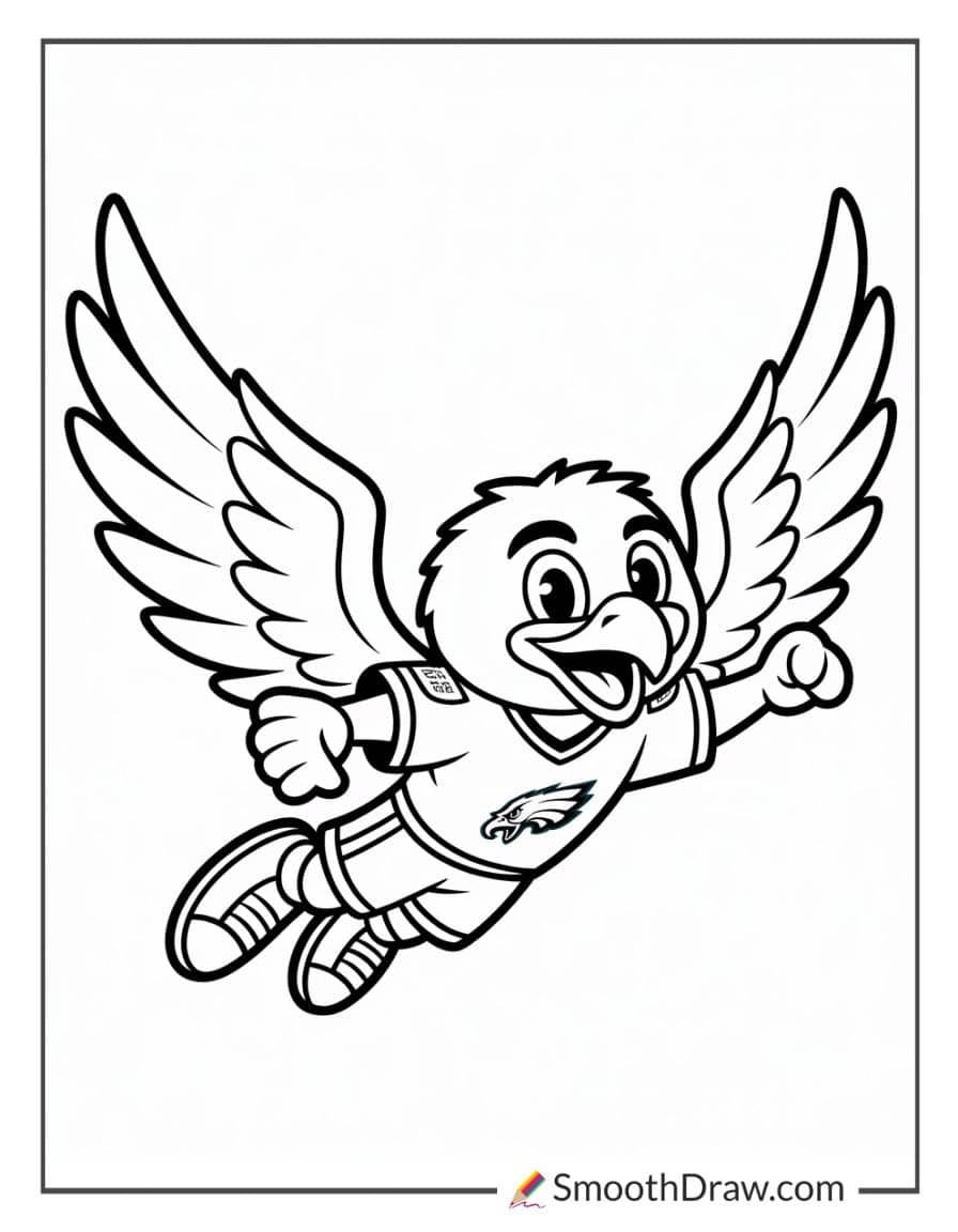 Philadelphia Eagles mascot Swoop flying