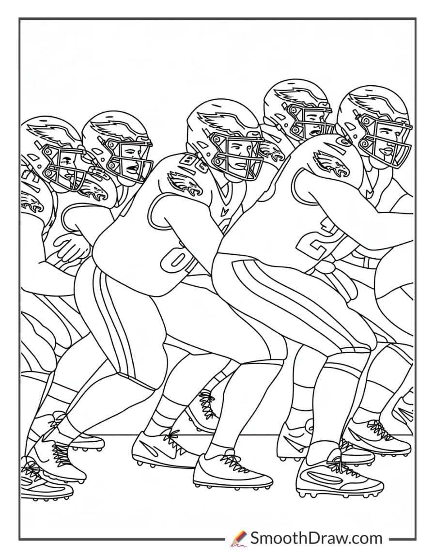 Philadelphia Eagles offensive line blocking