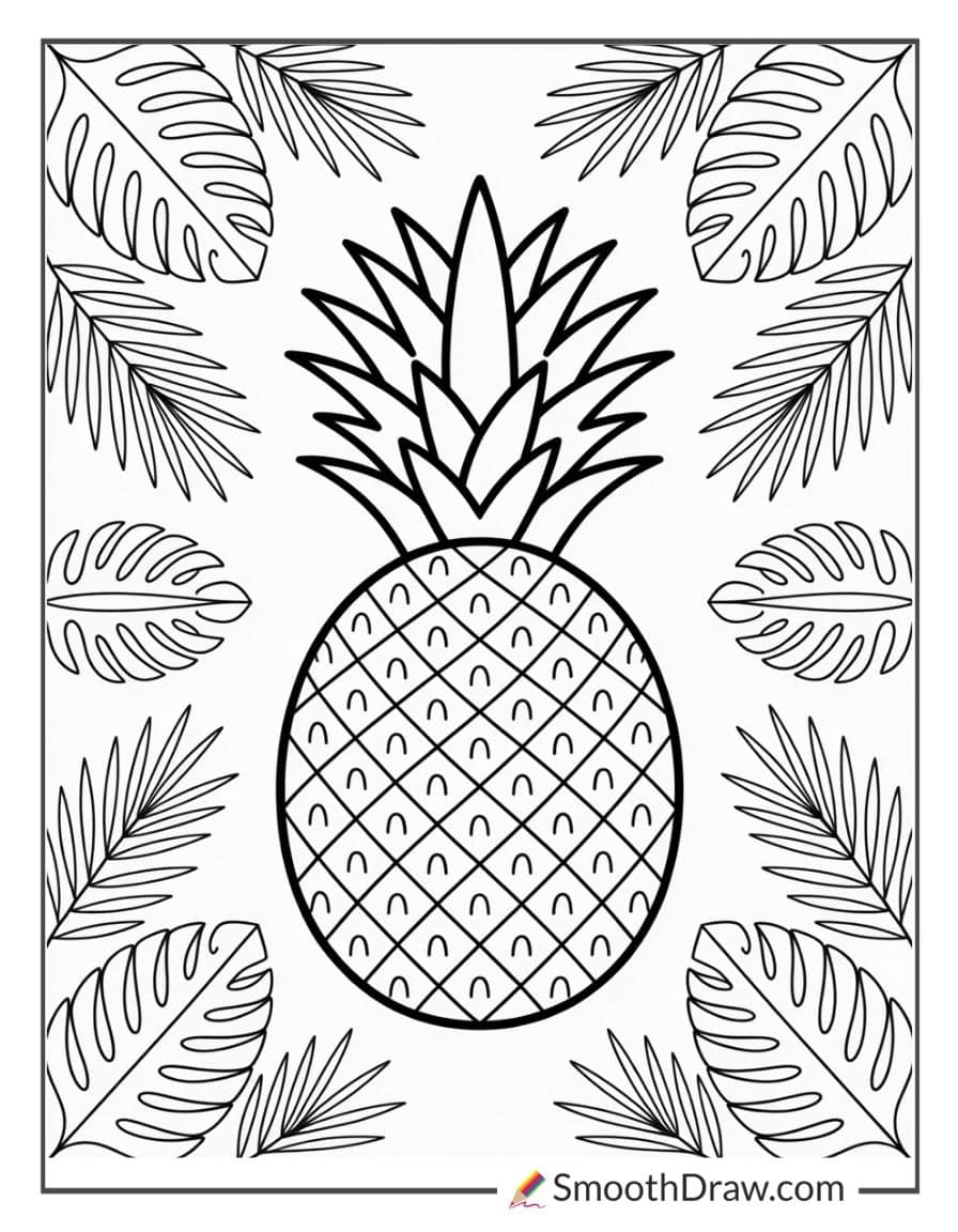 Pineapple coloring sheet