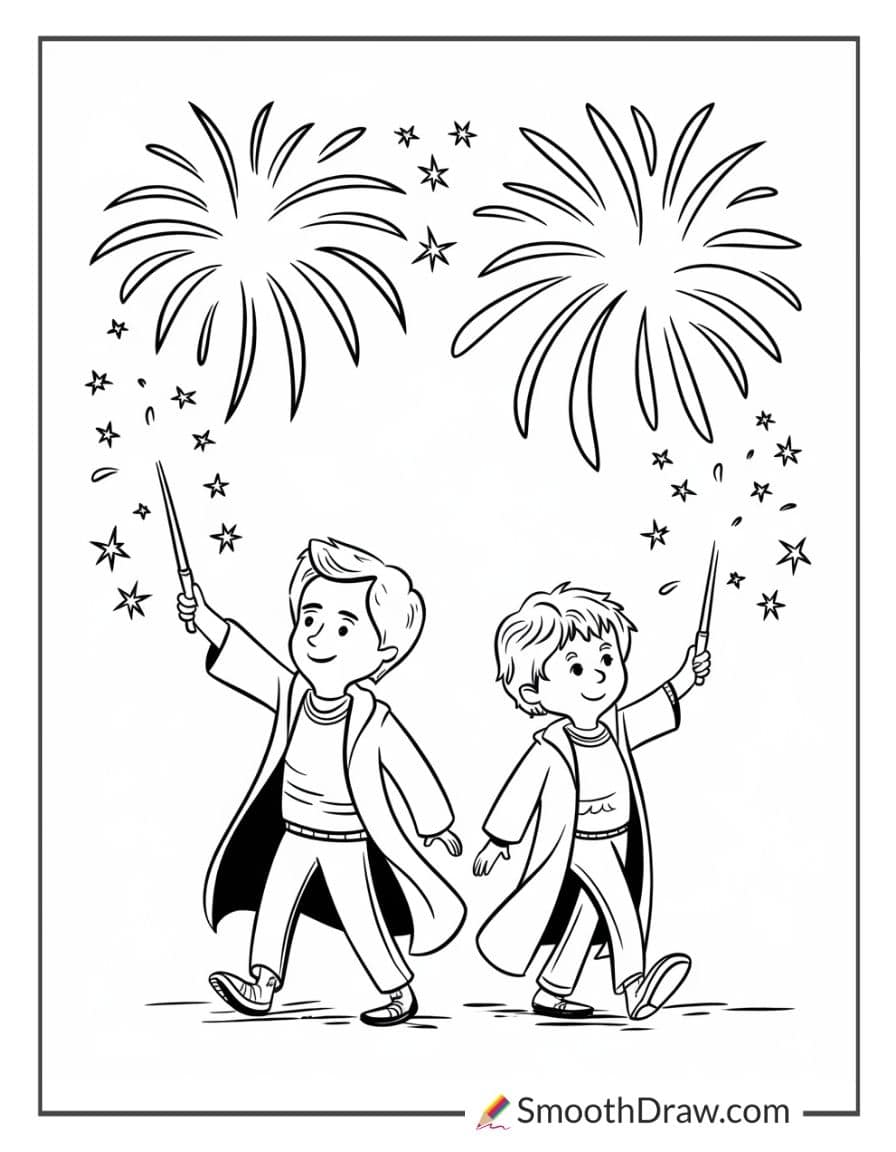 Playful Harry Potter coloring page