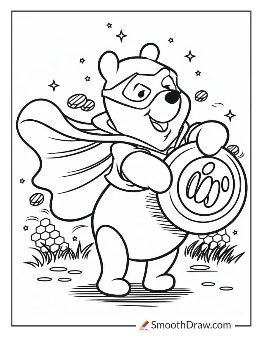 Pooh as a superhero