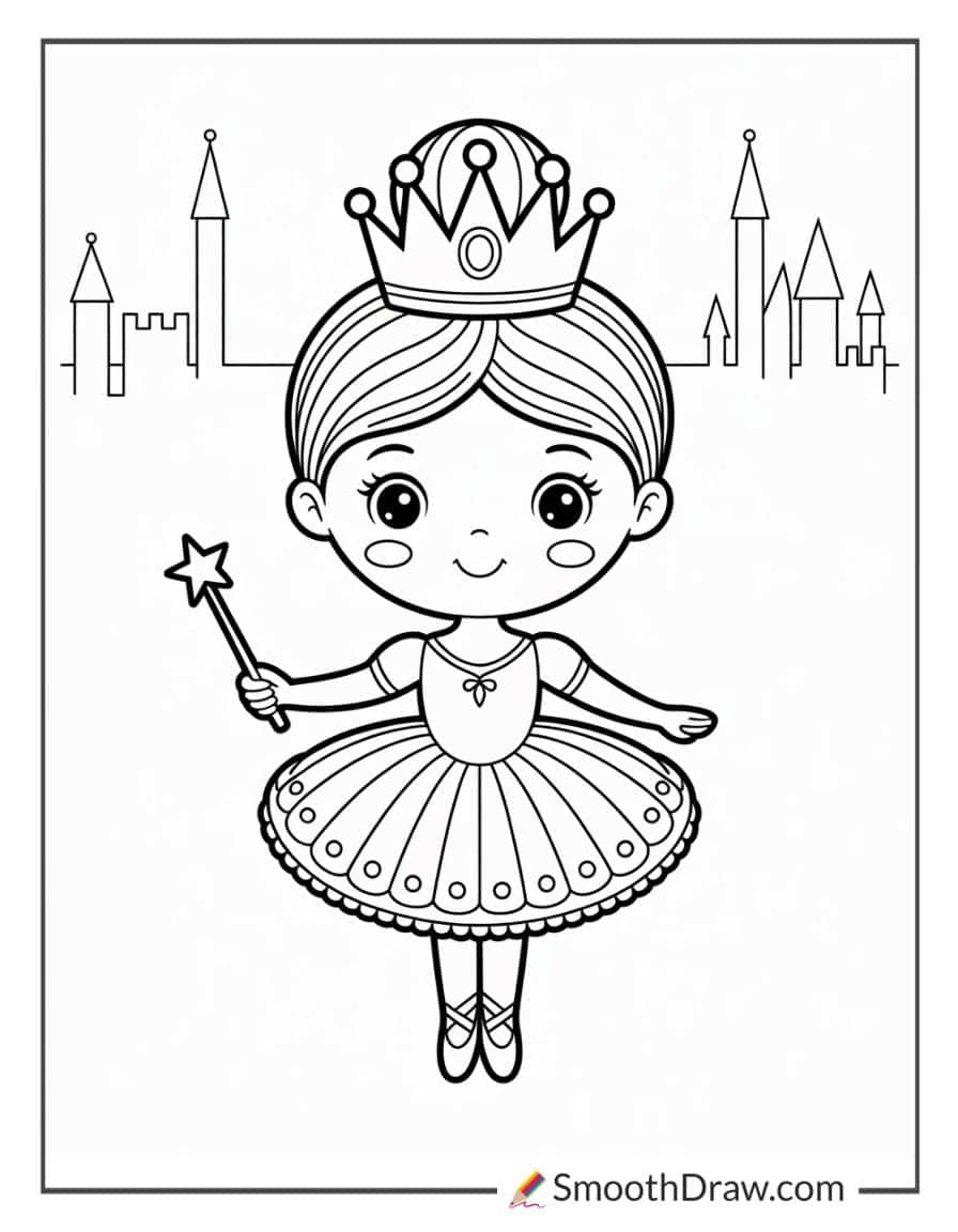 Princess Ballerina With Sparkly Crown