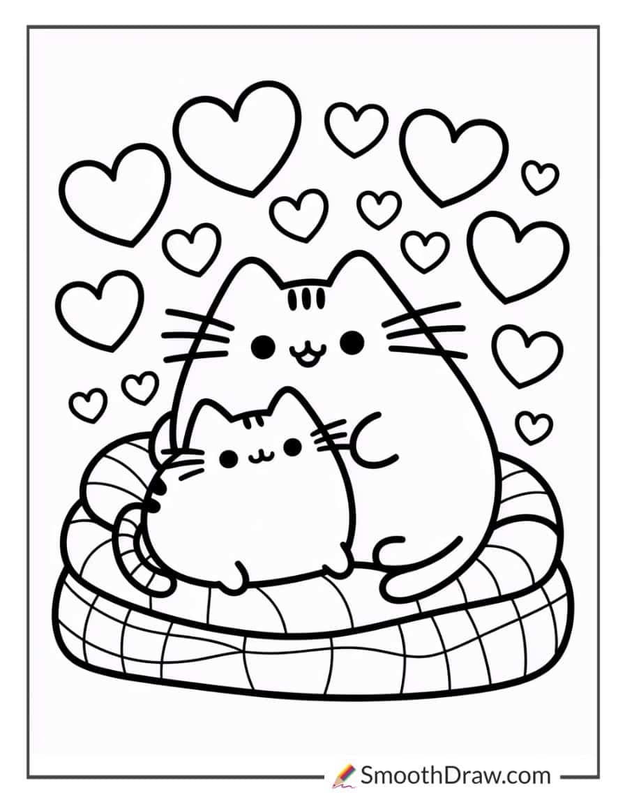 Pusheen cuddling with Stormy