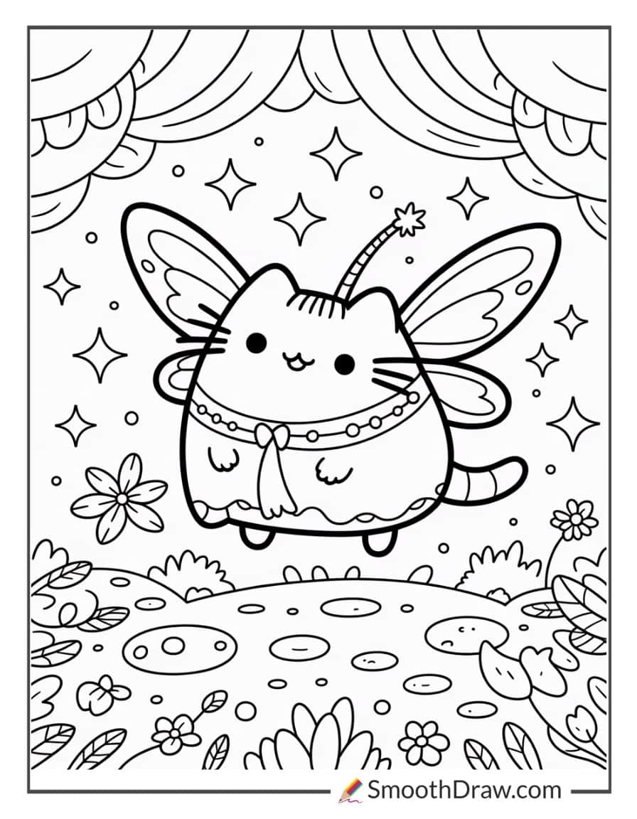Pusheen dressed as a fairy