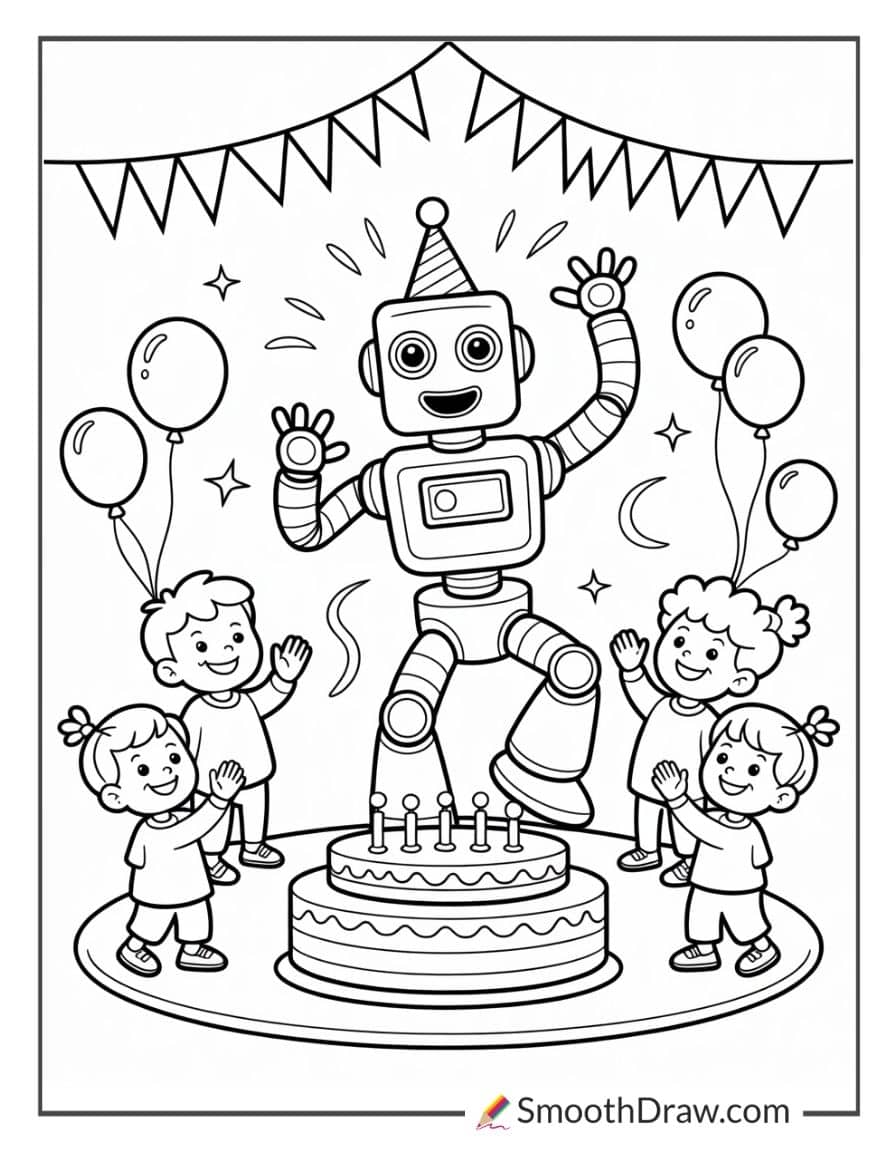 Robot Dance At Birthday Party