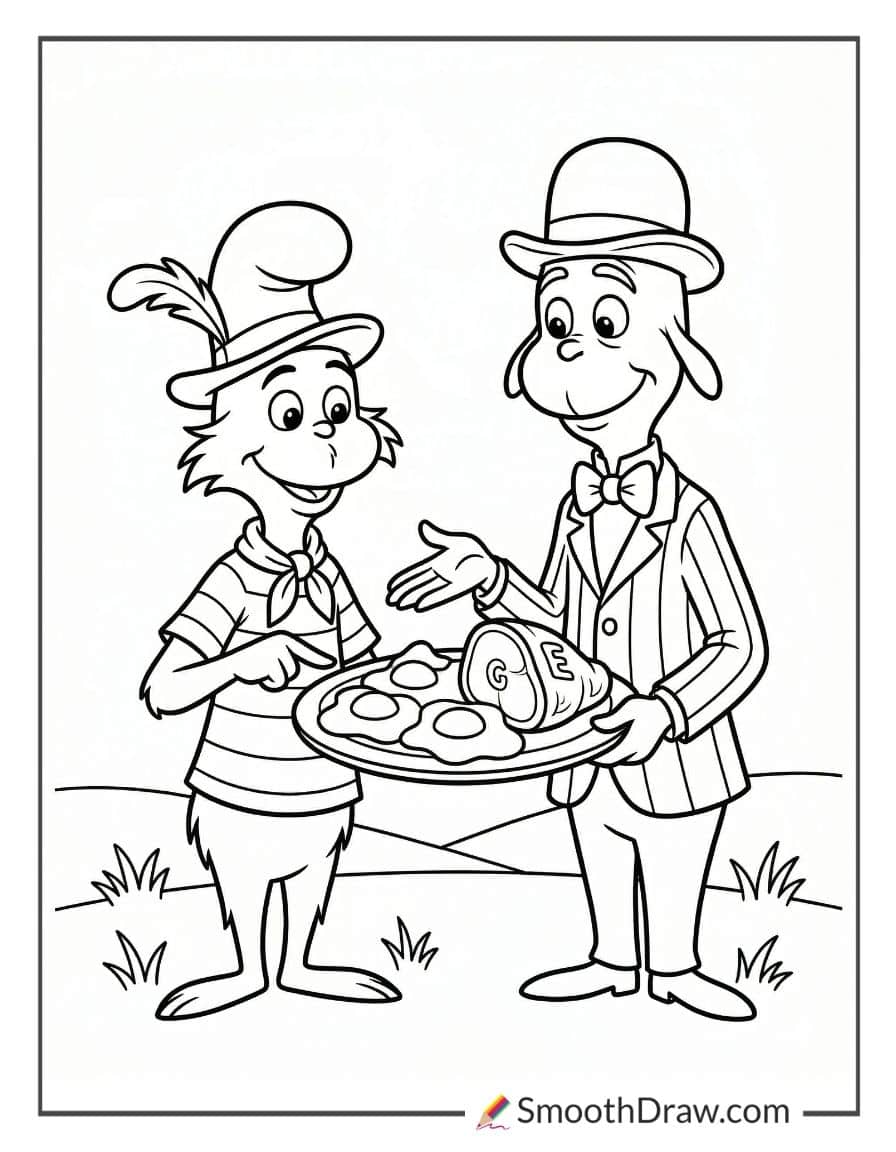 Sam I Am And Guy Am I Friends Coloring Page