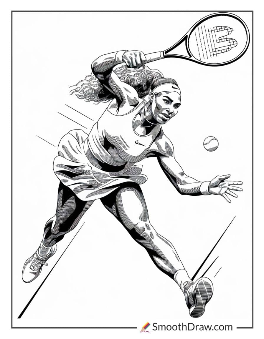 Serena Williams coloring page