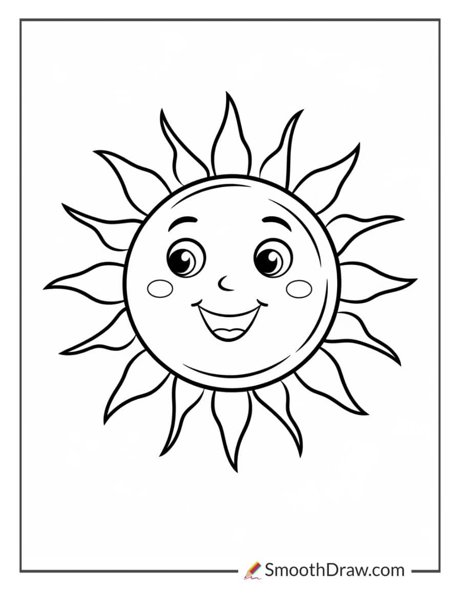 Simple Sun Coloring Page for Kids