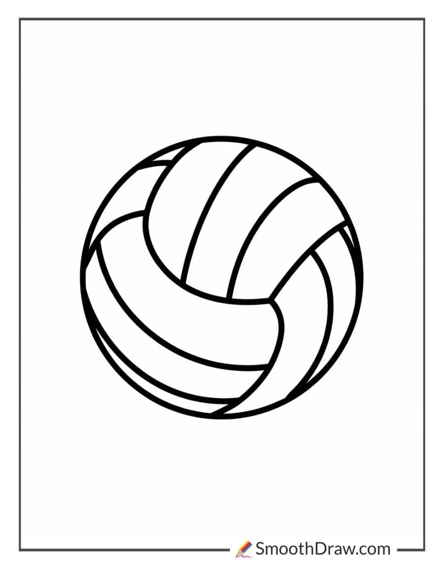 Simple volleyball outline for coloring