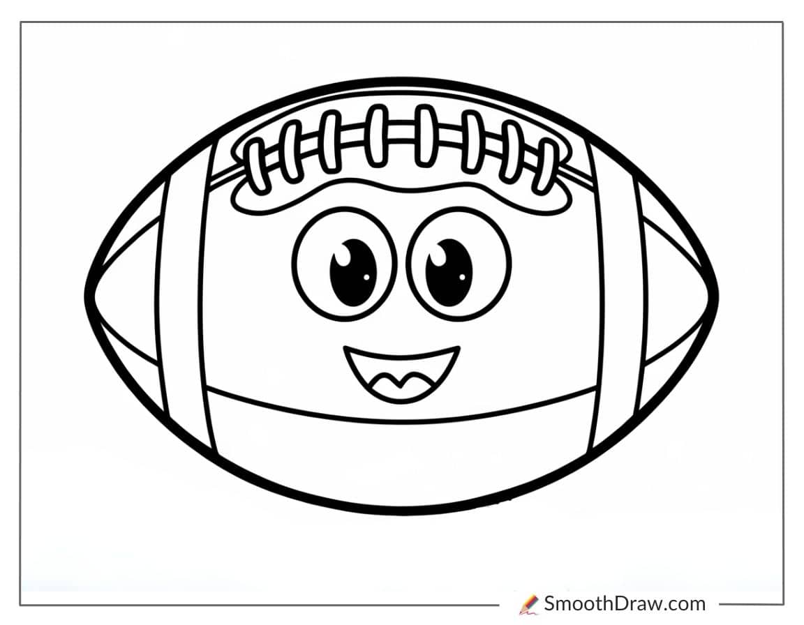 Smiling Football coloring page for kids