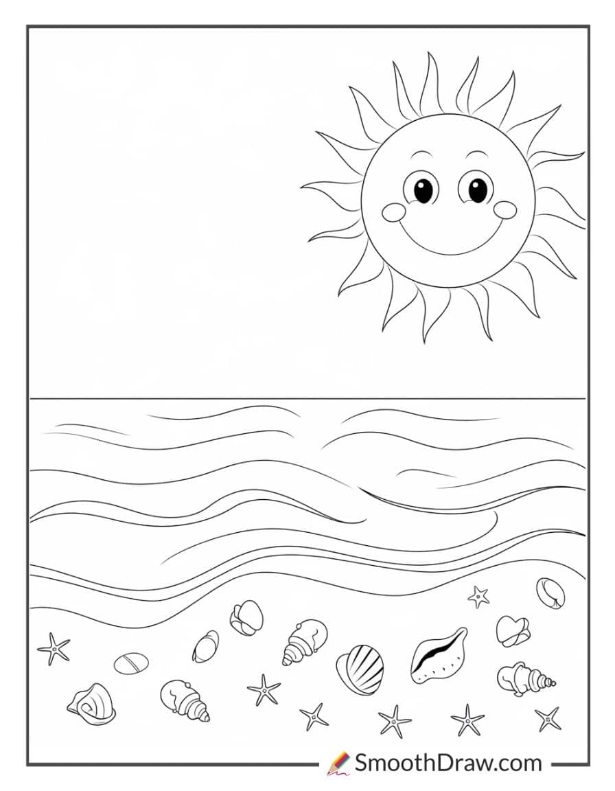 Smiling sun on the beach