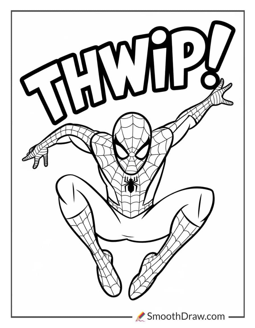 Spiderman Thwip for coloring