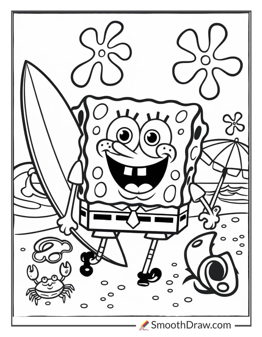 SpongeBob at the beach