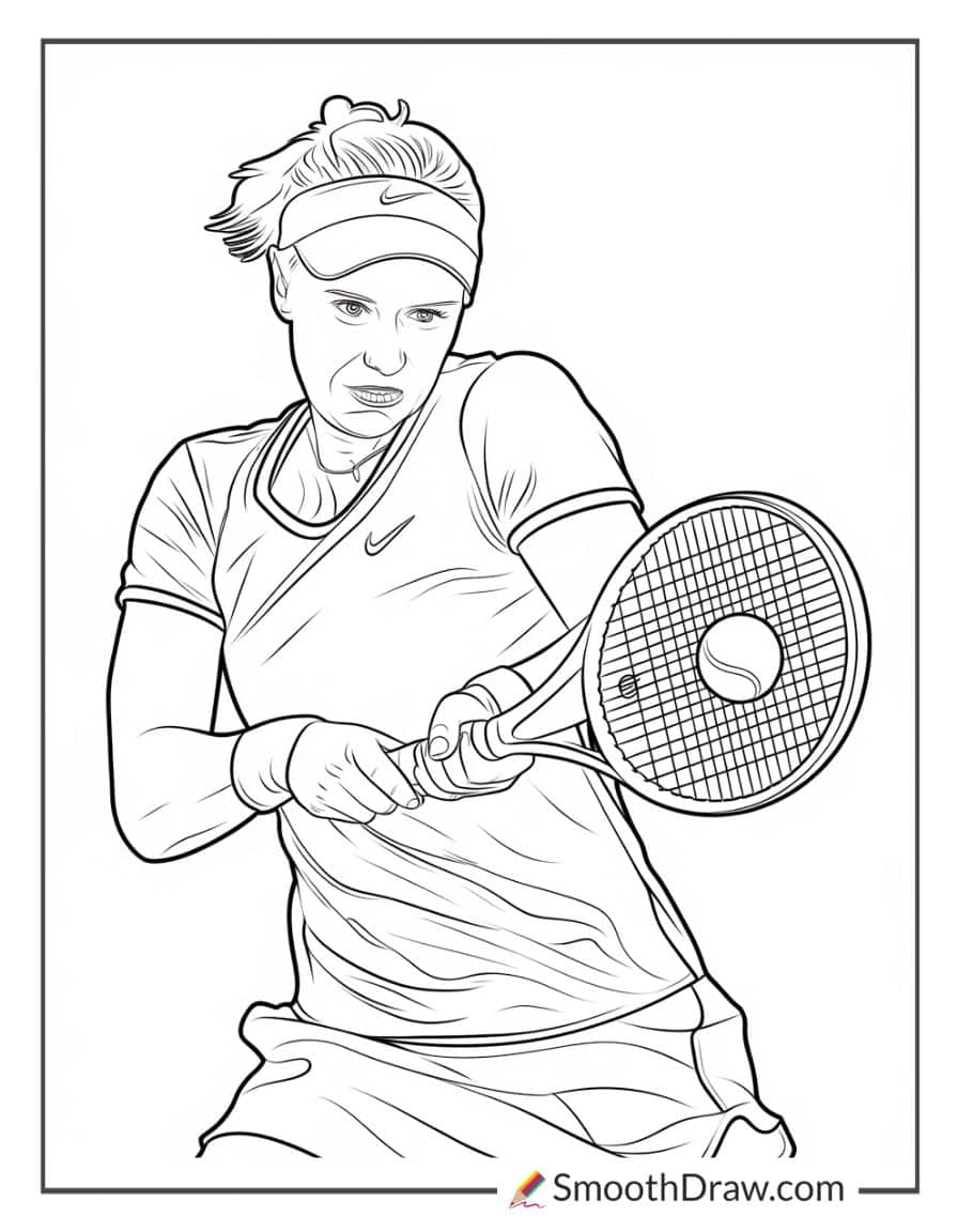Steffi Graf forehand coloring page