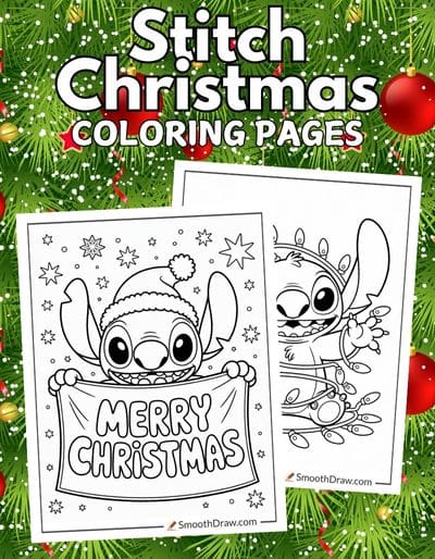 Stitch Christmas coloring pages f