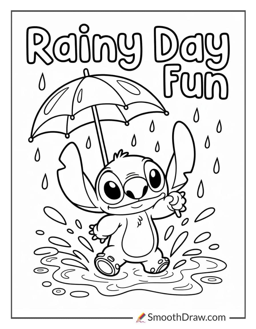 Stitch on a rainy day
