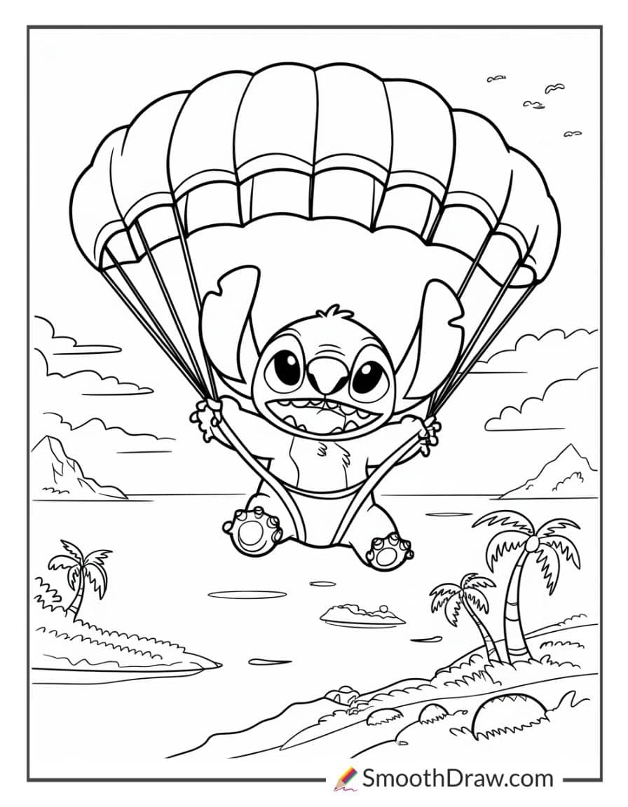 Stitch parachuting
